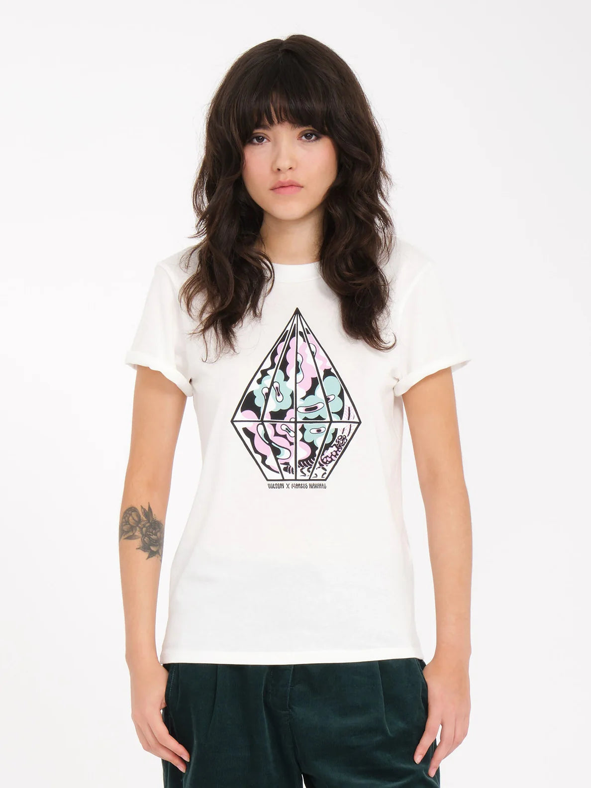 Volcom Radical Daze Girl's T-Shirt - Star White