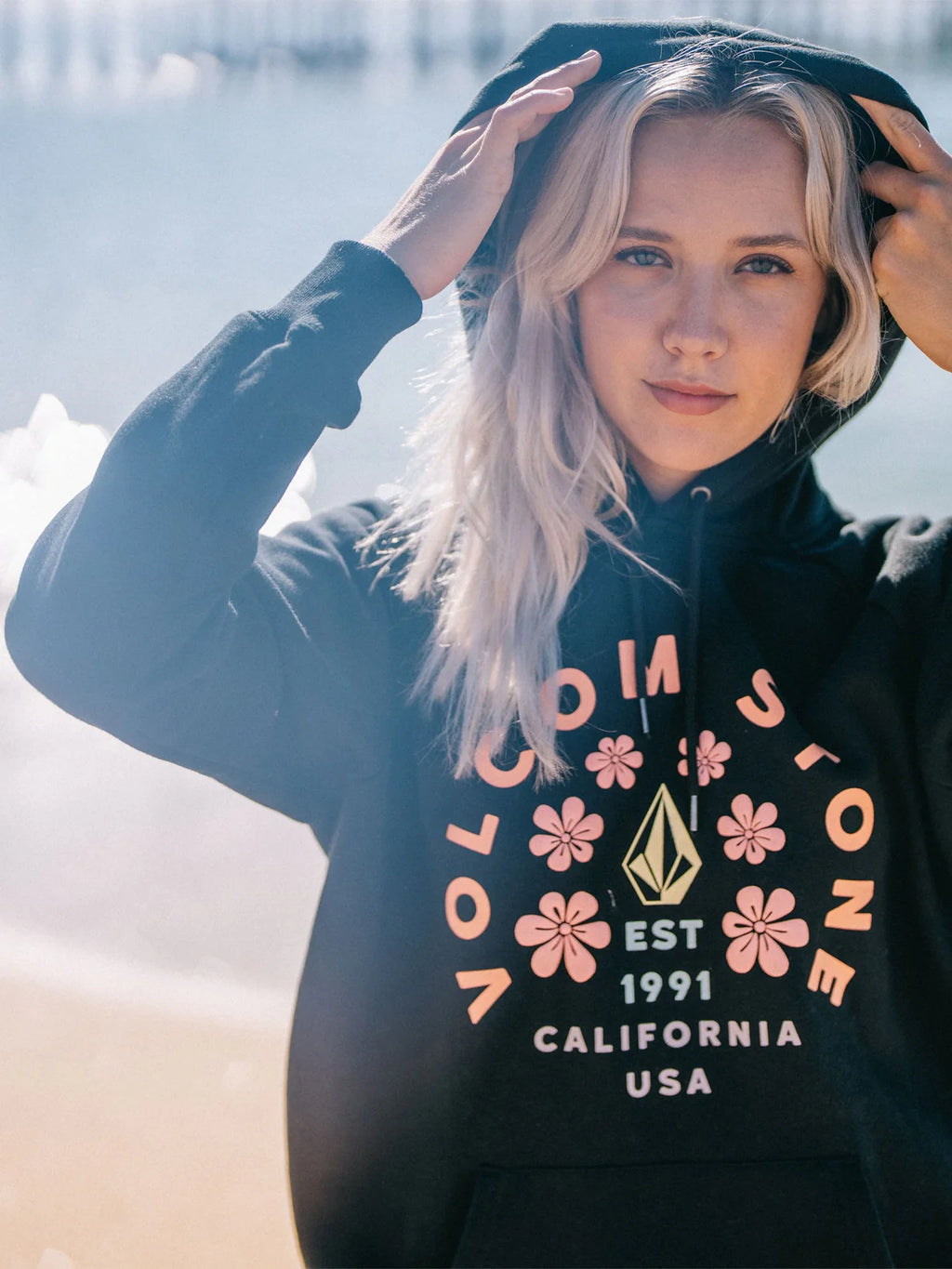 Moletom feminino Truly Stoked da Volcom - Preto