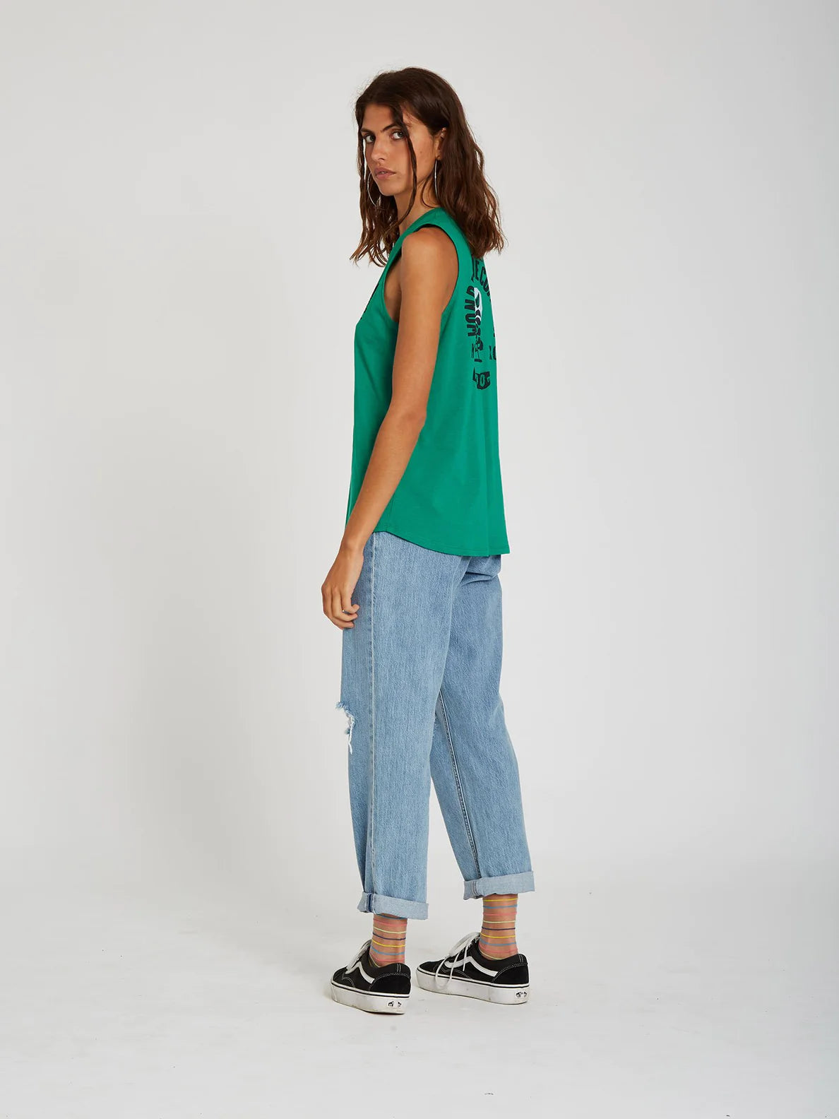T-shirt verde sinergia di Volcom Frontye Tank