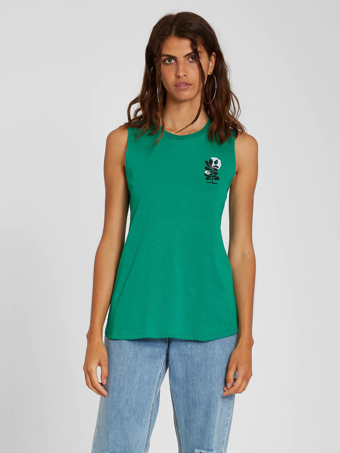 T-shirt verde sinergia di Volcom Frontye Tank