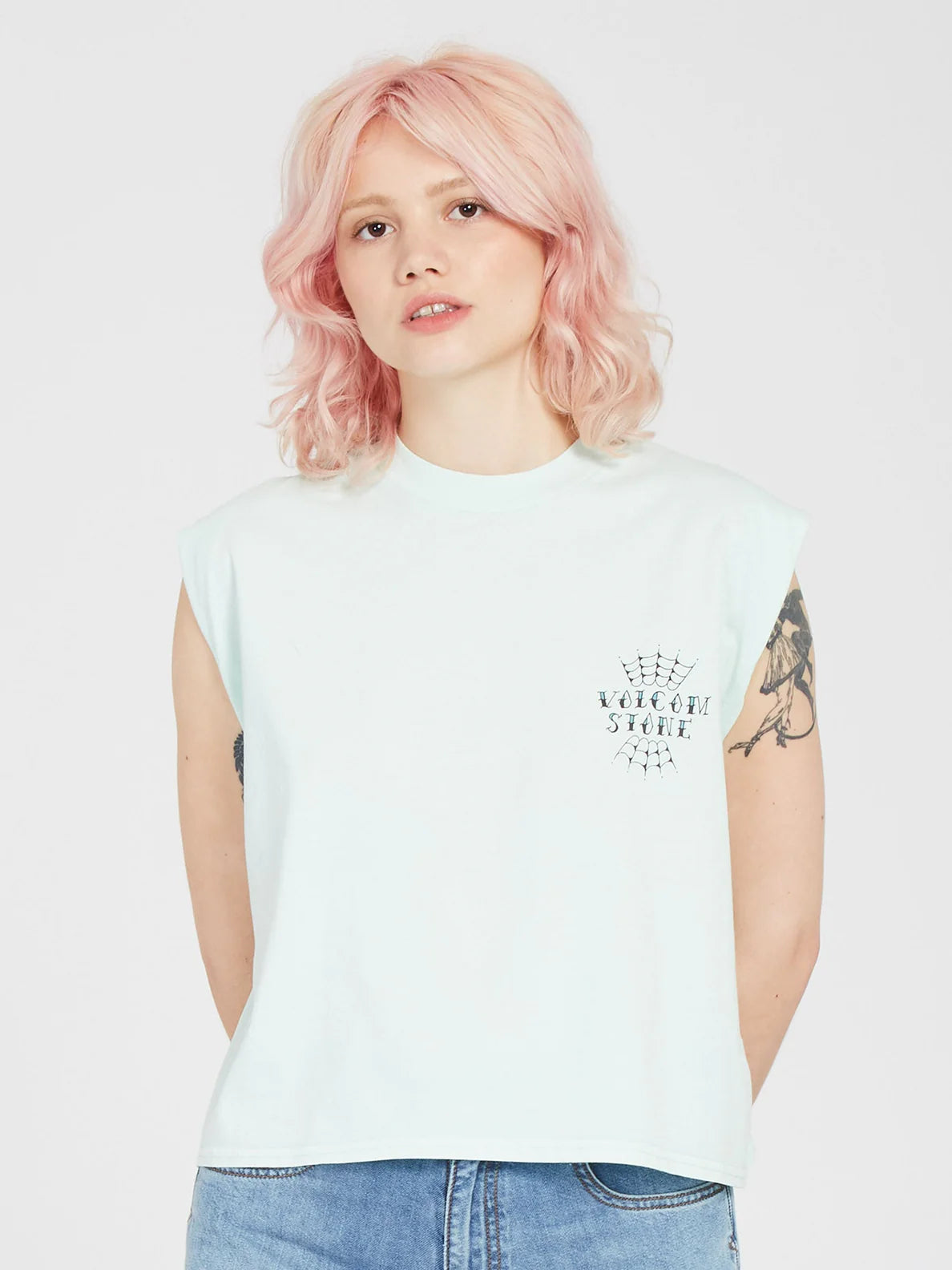 Camiseta sin mangas Chica Volcom Volnex - Pale Aqua | Camisetas manga corta de mujer | Volcom Shop | surfdevils.com
