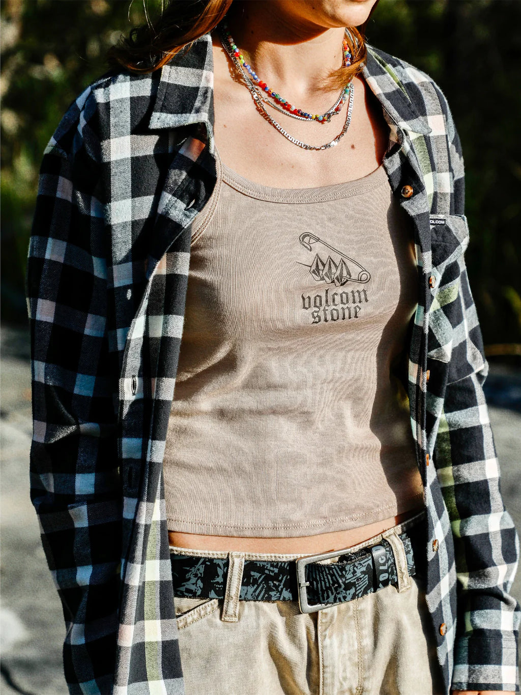 Volcom 1991 Strappy Tank Girl's T-Shirt - Taupe