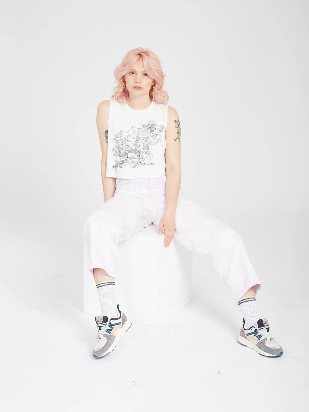 Camiseta sin mangas Chica Volcom Ed Merlin Murray - Star White