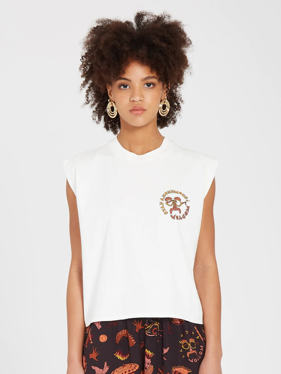 Volcom Connected Minds Girl's Tank Top - Star White