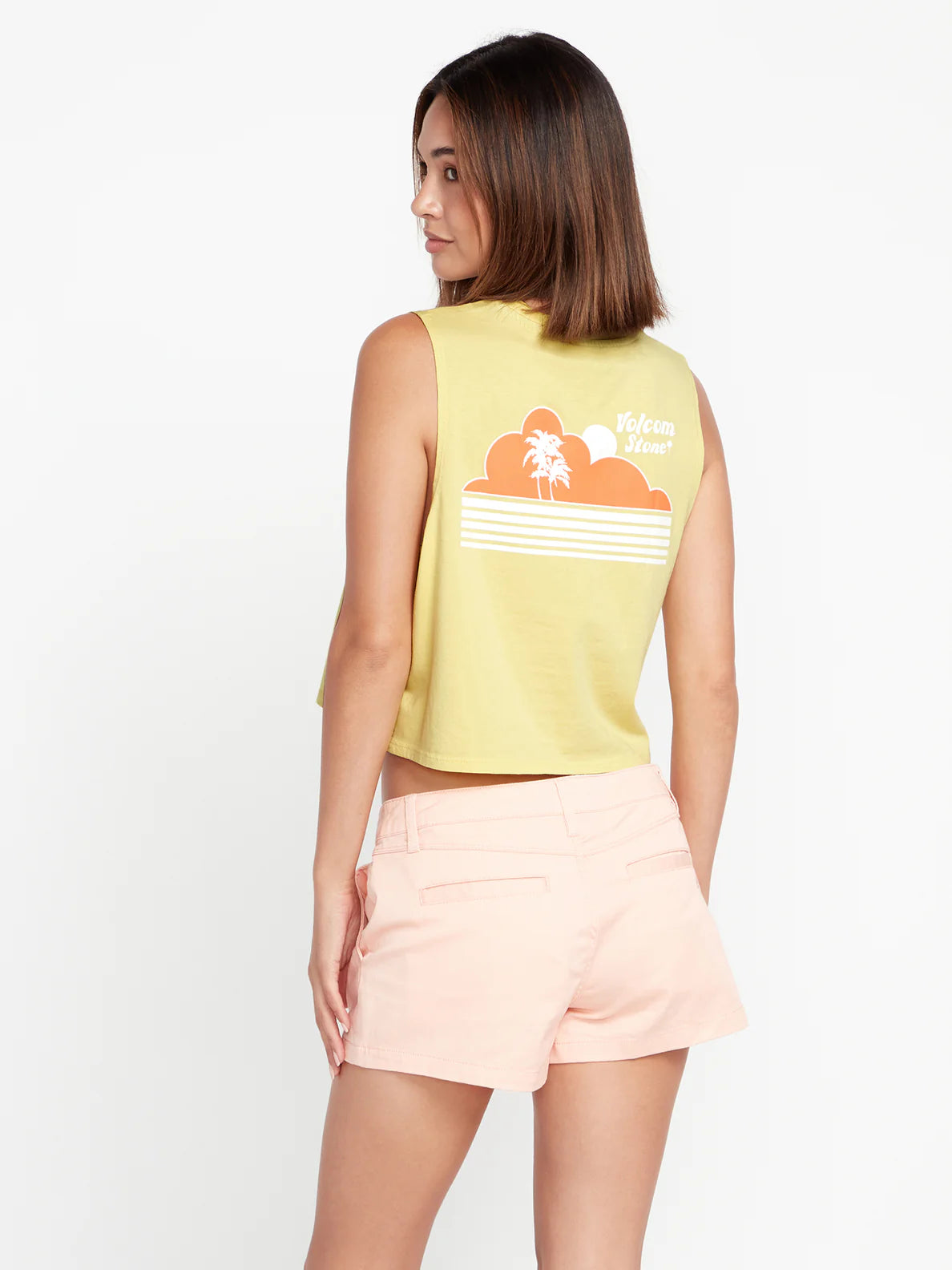 Camiseta Chica Volcom Stone Hour Crop Top - Citron | Camisetas manga corta de mujer | Volcom Shop | surfdevils.com