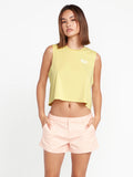 T-Shirt Fille Volcom Stone Hour Crop Top - Citron