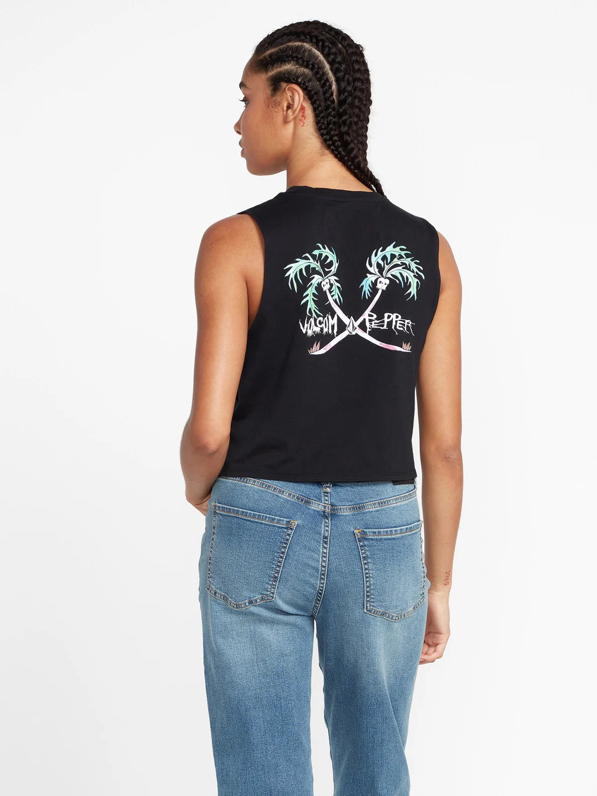 Camiseta sin mangas Chica Volcom Pepper Crop - Black | surfdevils.com