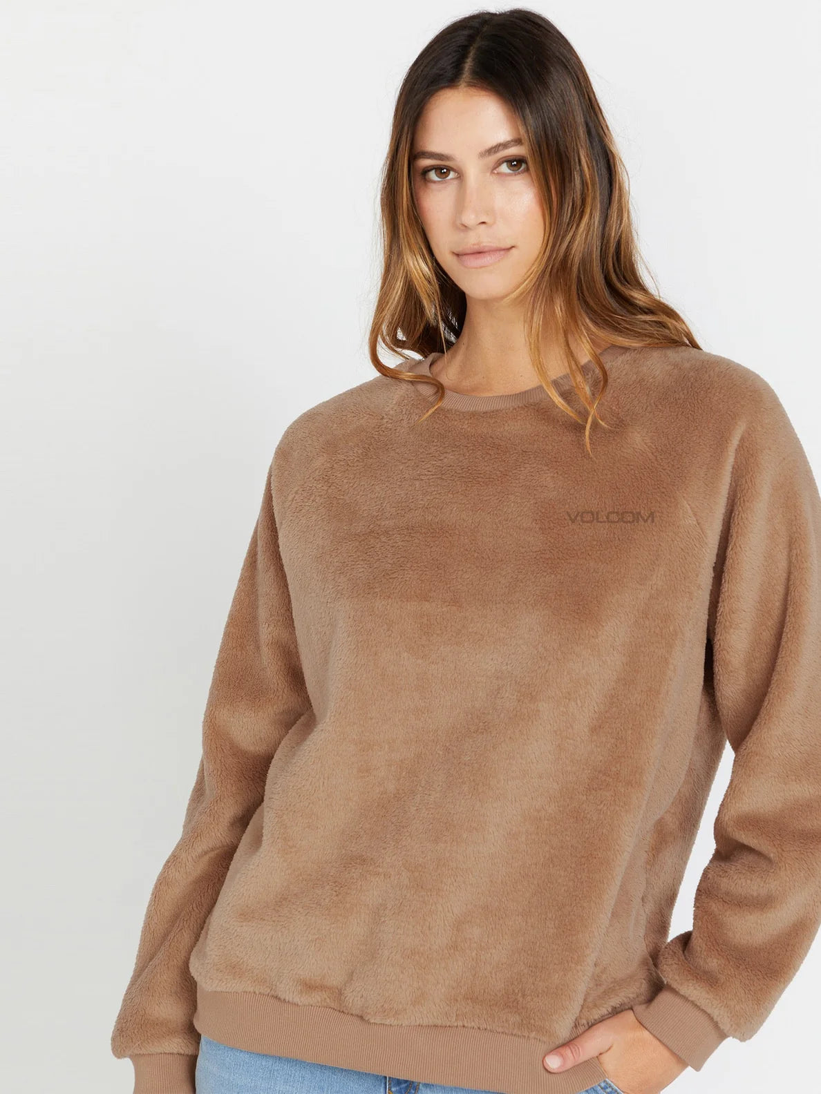 Volcom Pheelin Phine Sherpa Mädchen-Sweatshirt – Mokka