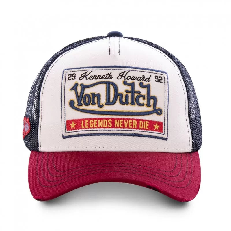 Casquette Trucker Legends Never Die Blanc/Rouge Von Dutch