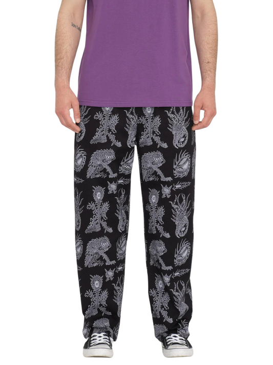 Pantalones con goma de Hombre | Pantalones Volcom Tetsunori Freazy elastic Waist - Black