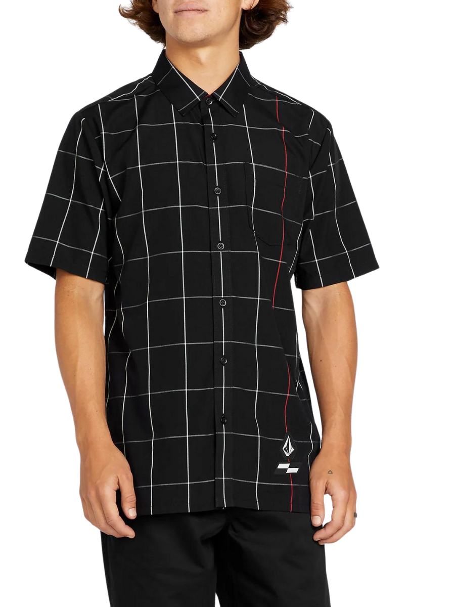 Camisa Schroff X Volcom Plaid - Black | Best selling products | Camisas de hombre | Camisas manga corta | Stock Roba | Volcom Shop | surfdevils.com