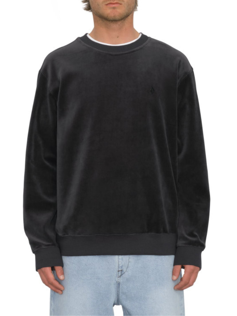 Sudadera Volcom Single Stone Velvet Crew - Black | Best selling products | Limited Offer T-Shirts | Sudaderas sin capucha | Todas las sudaderas | Volcom Shop | surfdevils.com