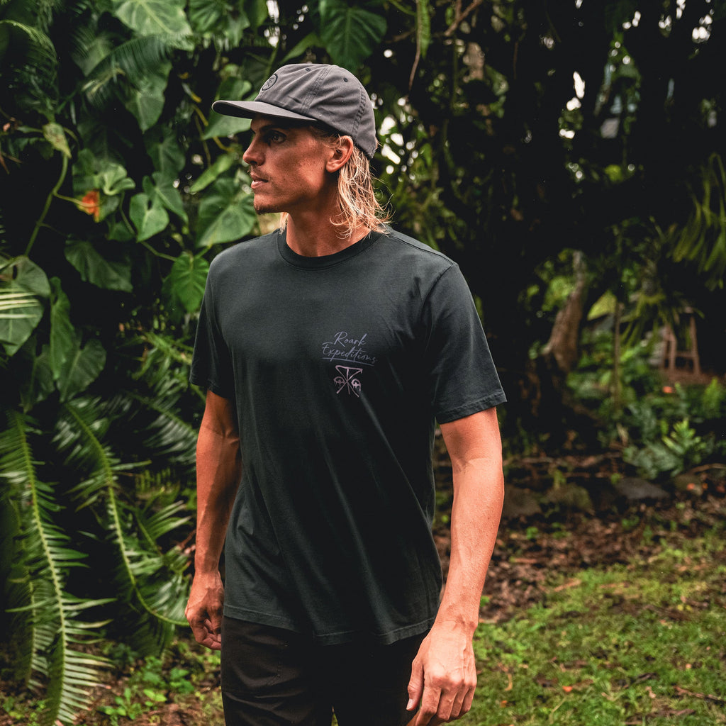 Roark Moto Palm Premium Tee short sleeve tees hombre detail 2 | Washed Black