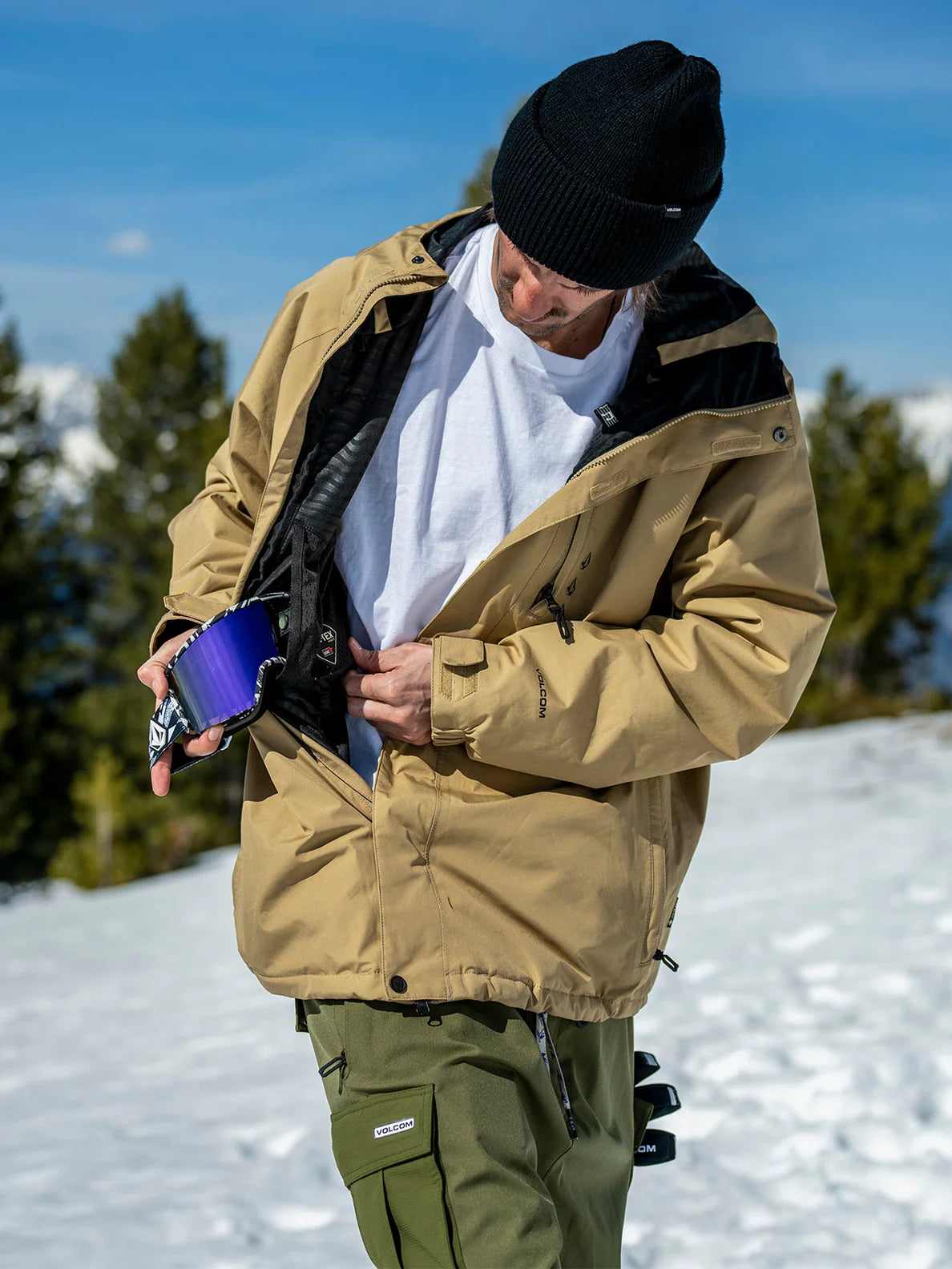 Volcom Dua Insulated Gore-Tex Jacket Snowboard Jacket - Dark Khaki | Gore-Tex Snowboard | WINTER 24 | surfdevils.com