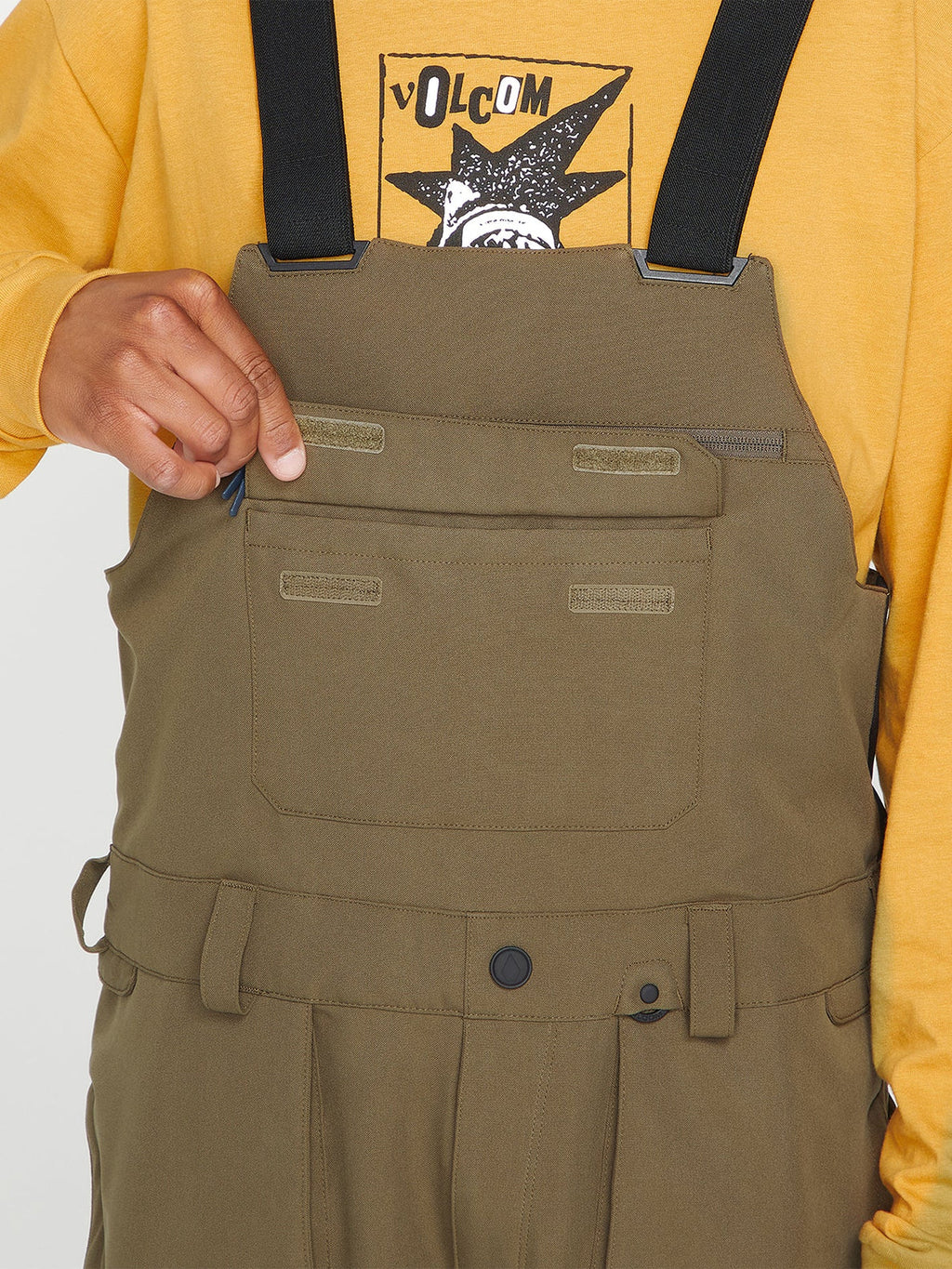 Pantaloni da snowboard Volcom Roan Bib Global - Teak scuro