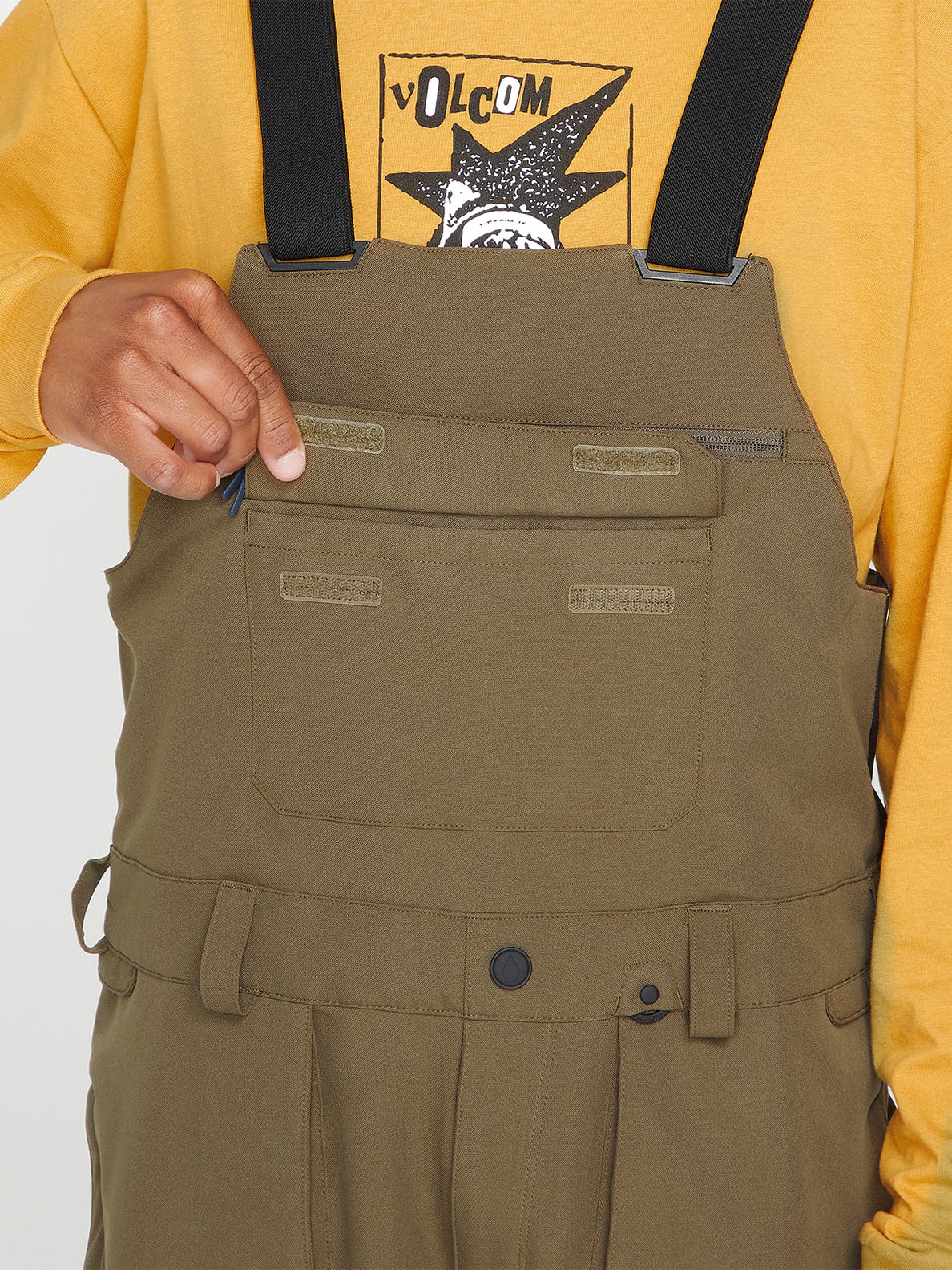 Pantaloni da snowboard Volcom Roan Bib Global - Teak scuro