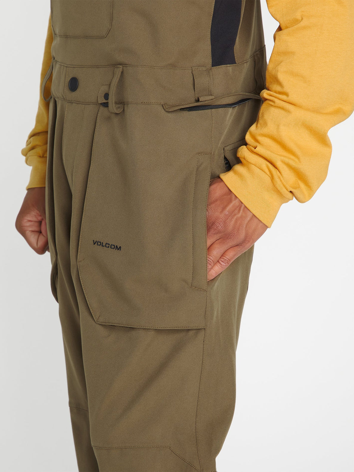 Pantaloni da snowboard Volcom Roan Bib Global - Teak scuro