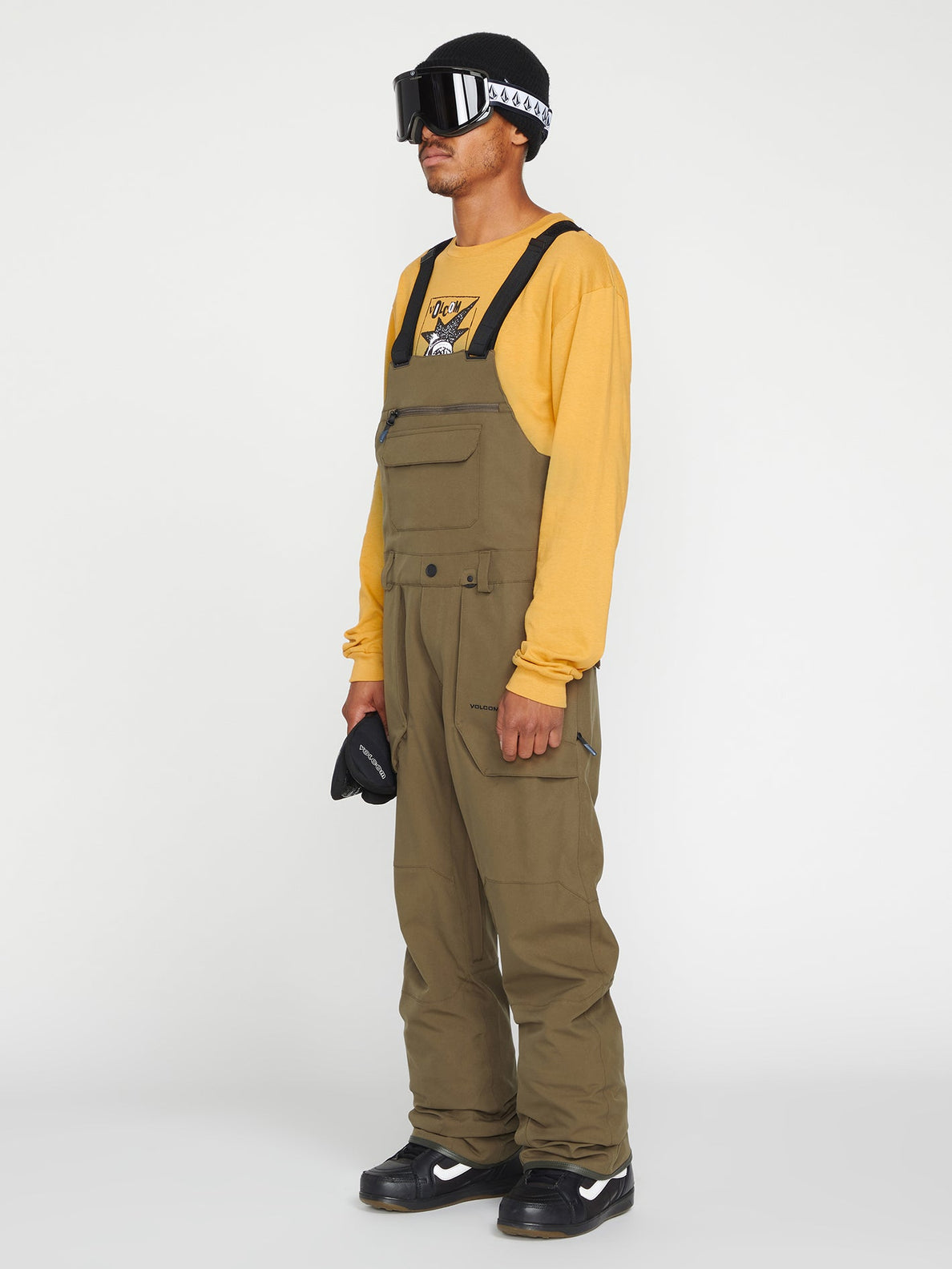 Pantaloni da snowboard Volcom Roan Bib Global - Teak scuro