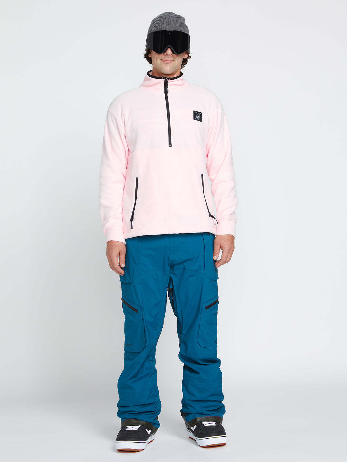 V-Science Fleece Pullover 1/2 Zip Schnee-Sweatshirt – Party Pink