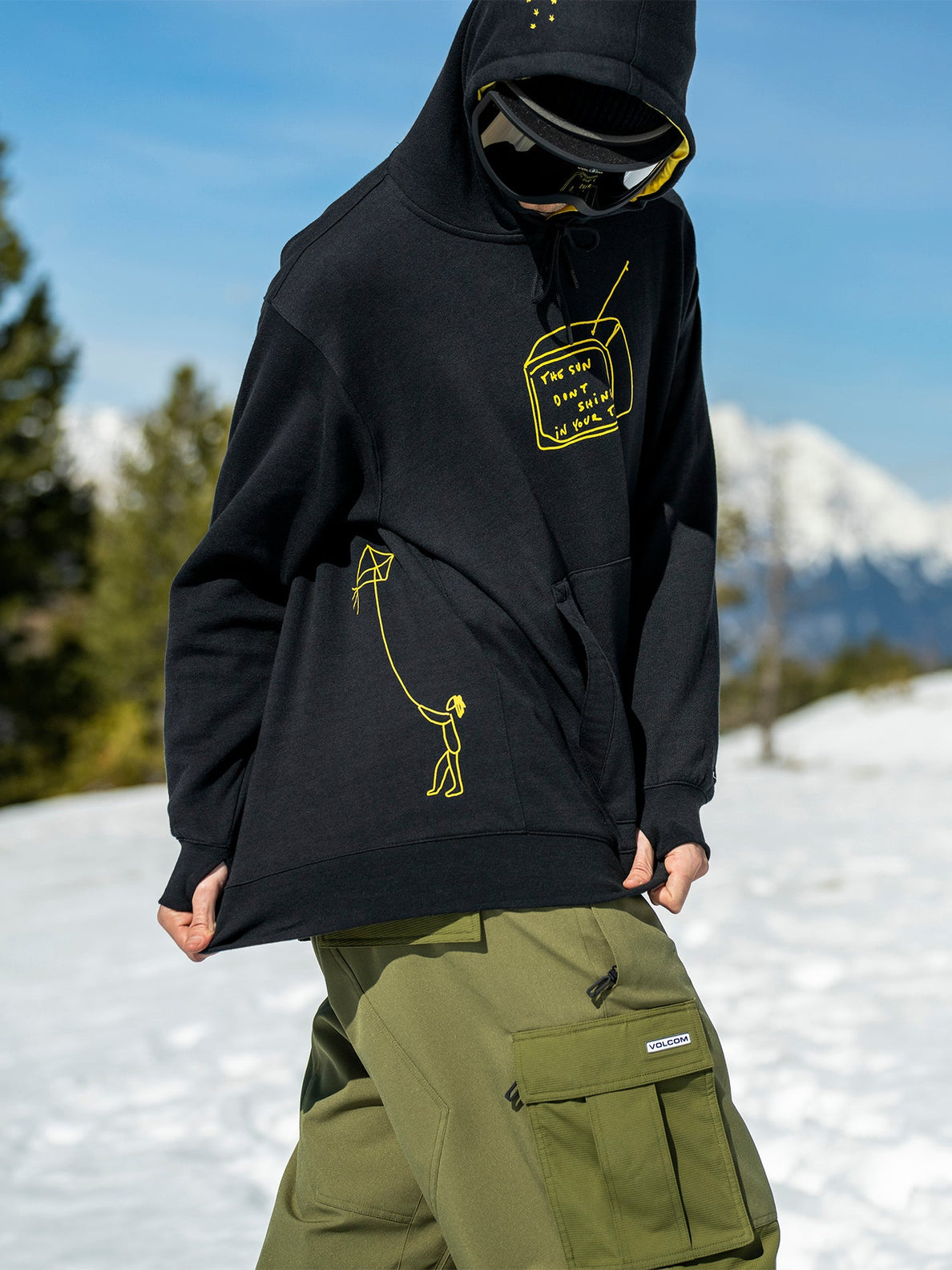 Felpa con cappuccio nera Volcom DI