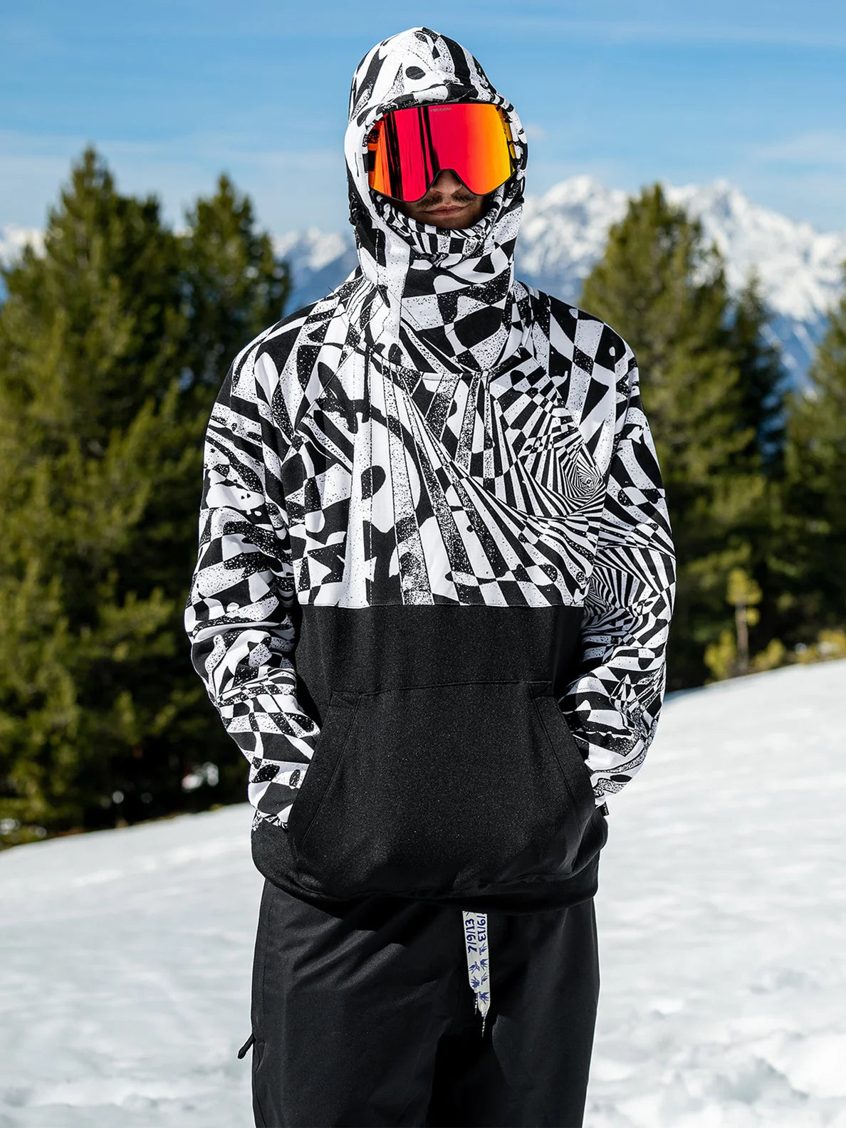 Volcom Hydro Riding Technischer Kapuzenpullover – Schwarz Weiß