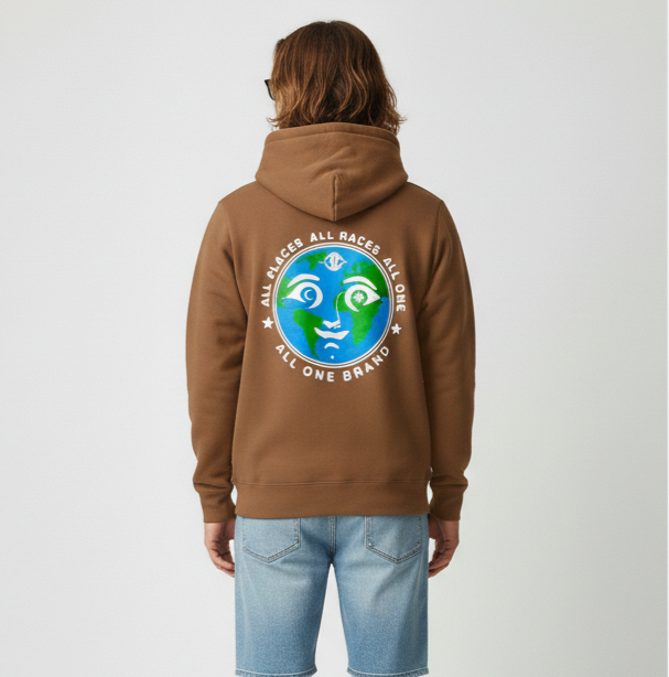 Sweat à capuche All One All Places All Races – Miel