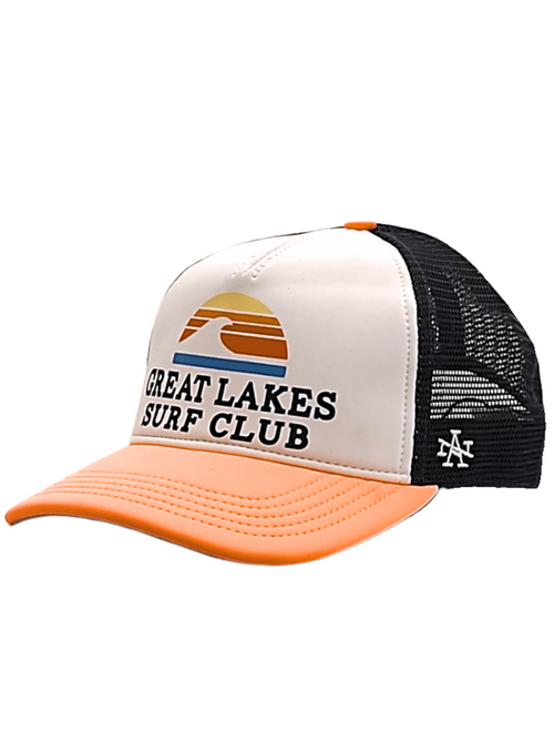 American Needle Great Lakes Valin Trucker Cap - White/Navy/Light Orange