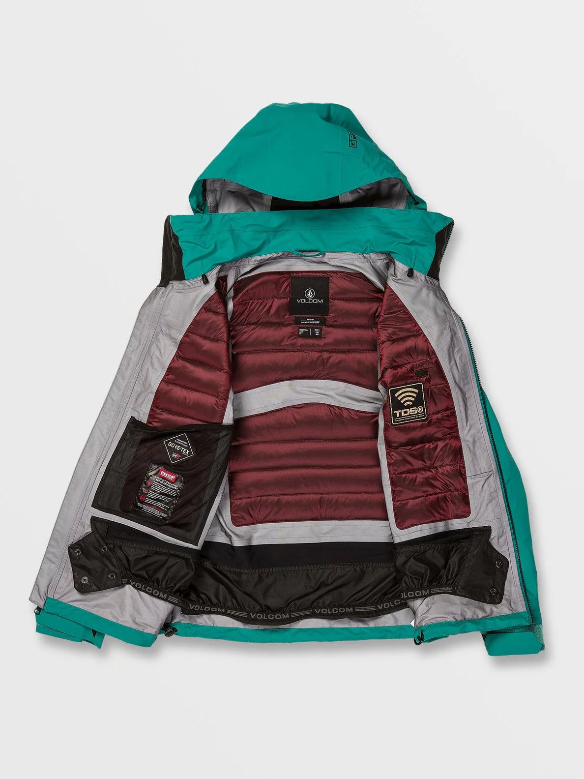 Jaqueta de snowboard feminina Volcom KOA TDS Infrared Gore-Tex - Verde Vibrante