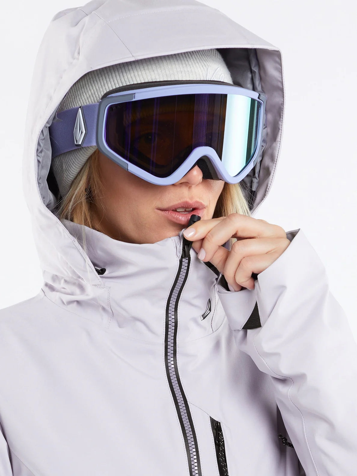 Jaqueta de snowboard feminina Volcom 3D Stretch GoreTex - Lilás Cinza