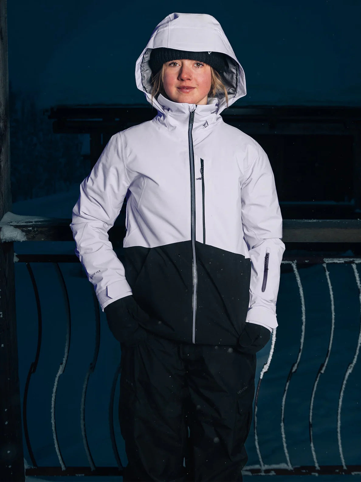 Jaqueta de snowboard feminina Volcom 3D Stretch GoreTex - Lilás Cinza