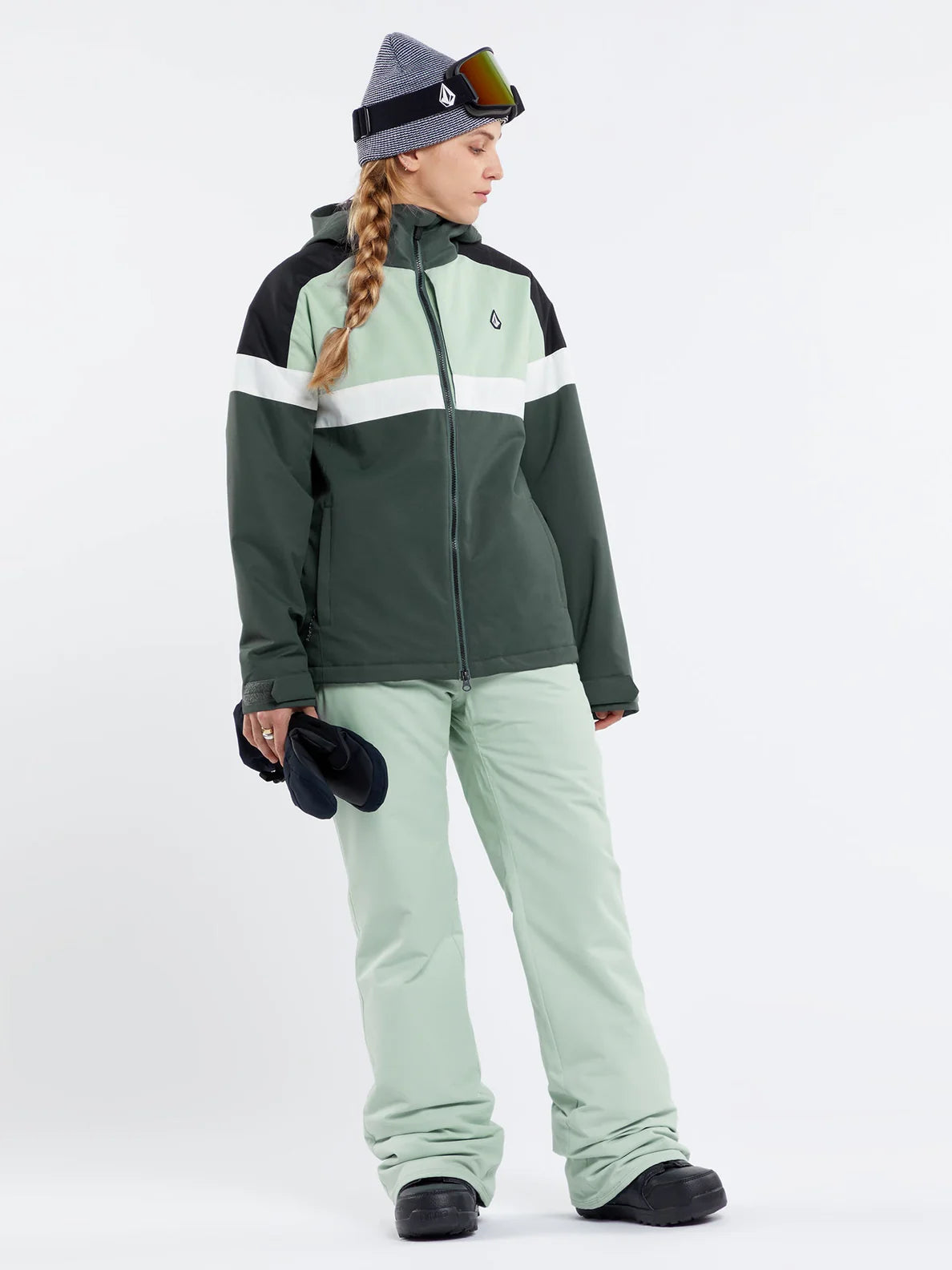 Veste de snowboard isolée pour femmes Volcom Lindy - Eucalyptus