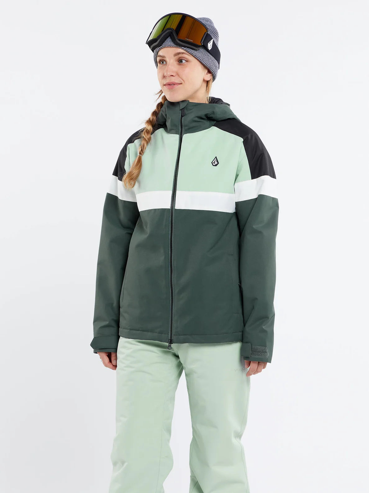 Veste de snowboard isolée pour femmes Volcom Lindy - Eucalyptus