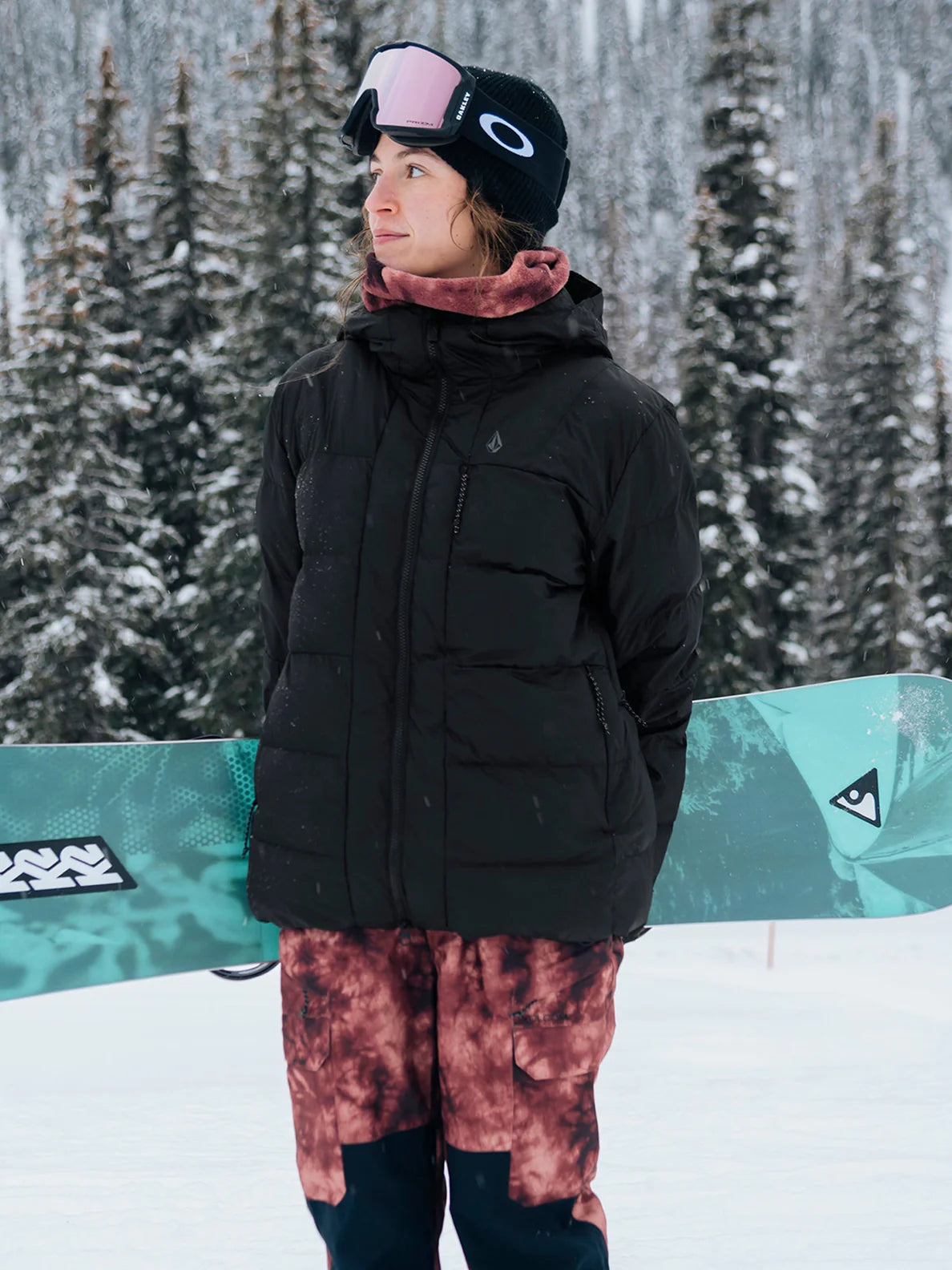 Jaqueta de snowboard feminina Volcom Puffleup - Preto