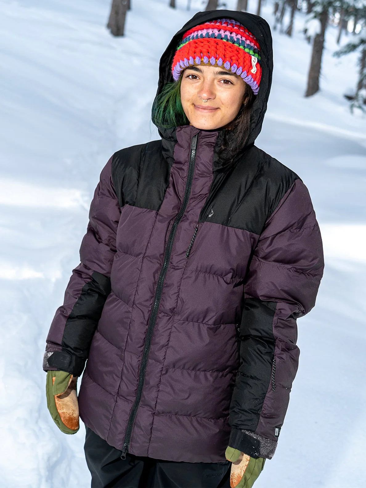 Veste de snowboard pour femmes Volcom Puffleup - Blackberry