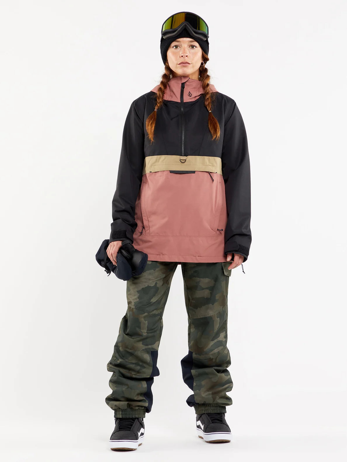 Jaqueta de snowboard feminina Volcom Ashfield Pullover - Earth Pink