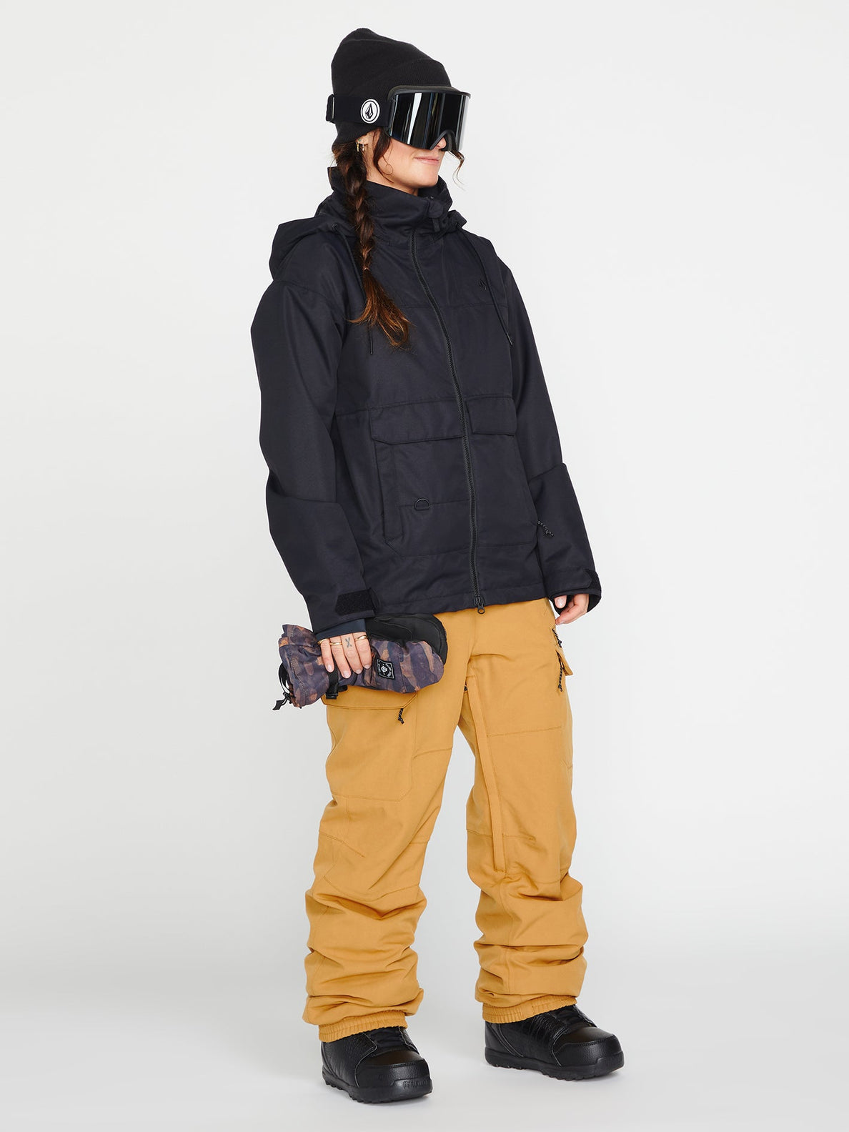 Pantalón de snowboard Mujer Volcom Creston 3D Stretch Bib Overall - Caramel
