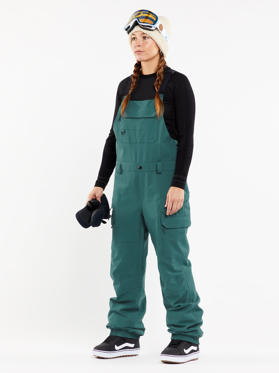 Women's Snowboard Pants Bib Overall Volcom Creston 3D Stretch Bib Overall - Balsam | Collection_Zalando | Snowboard Shop | Volcom Shop | Women's snowboard pants | surfdevils.com