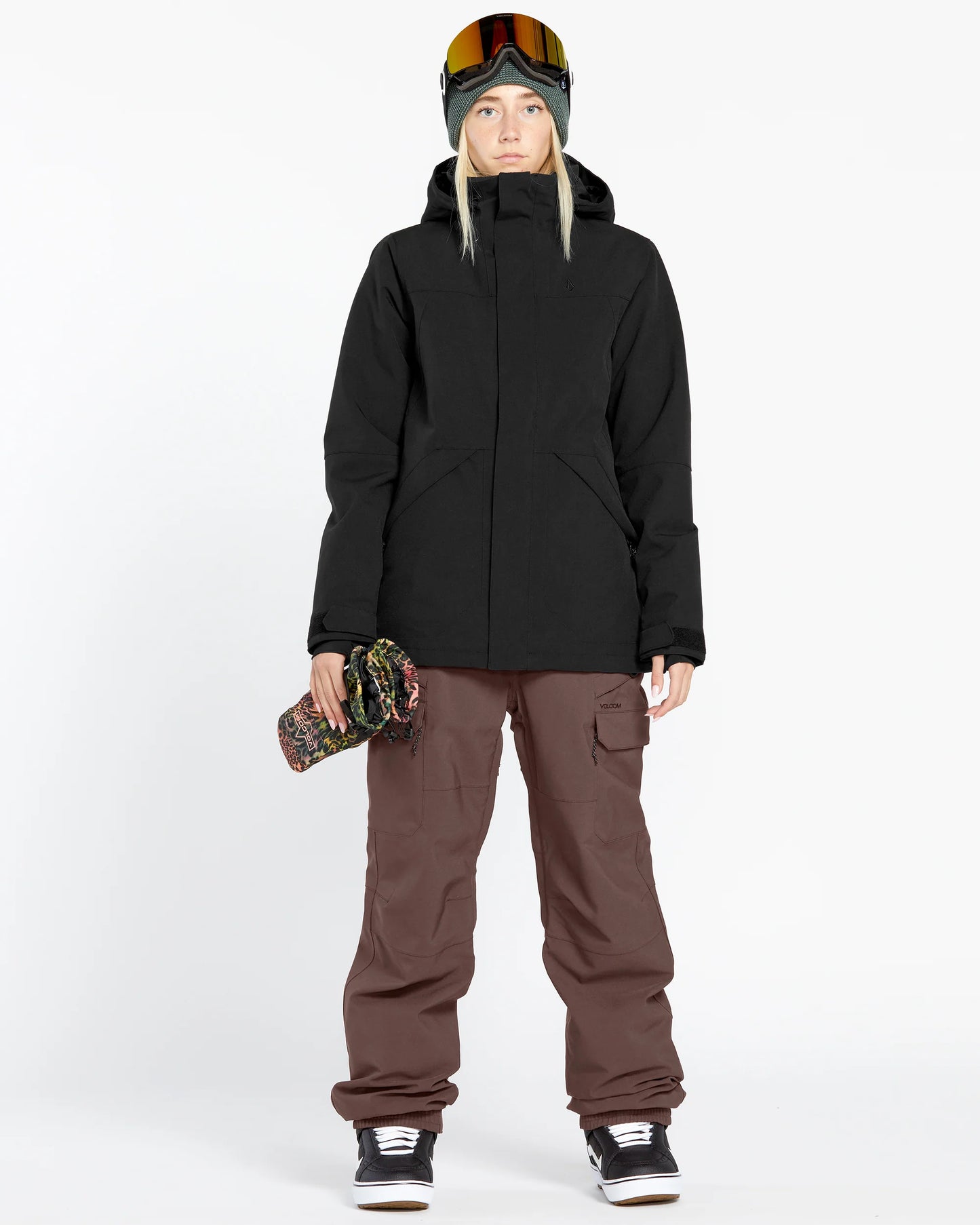 Salopette da snowboard da donna Volcom Creston 3D Stretch - Mogano