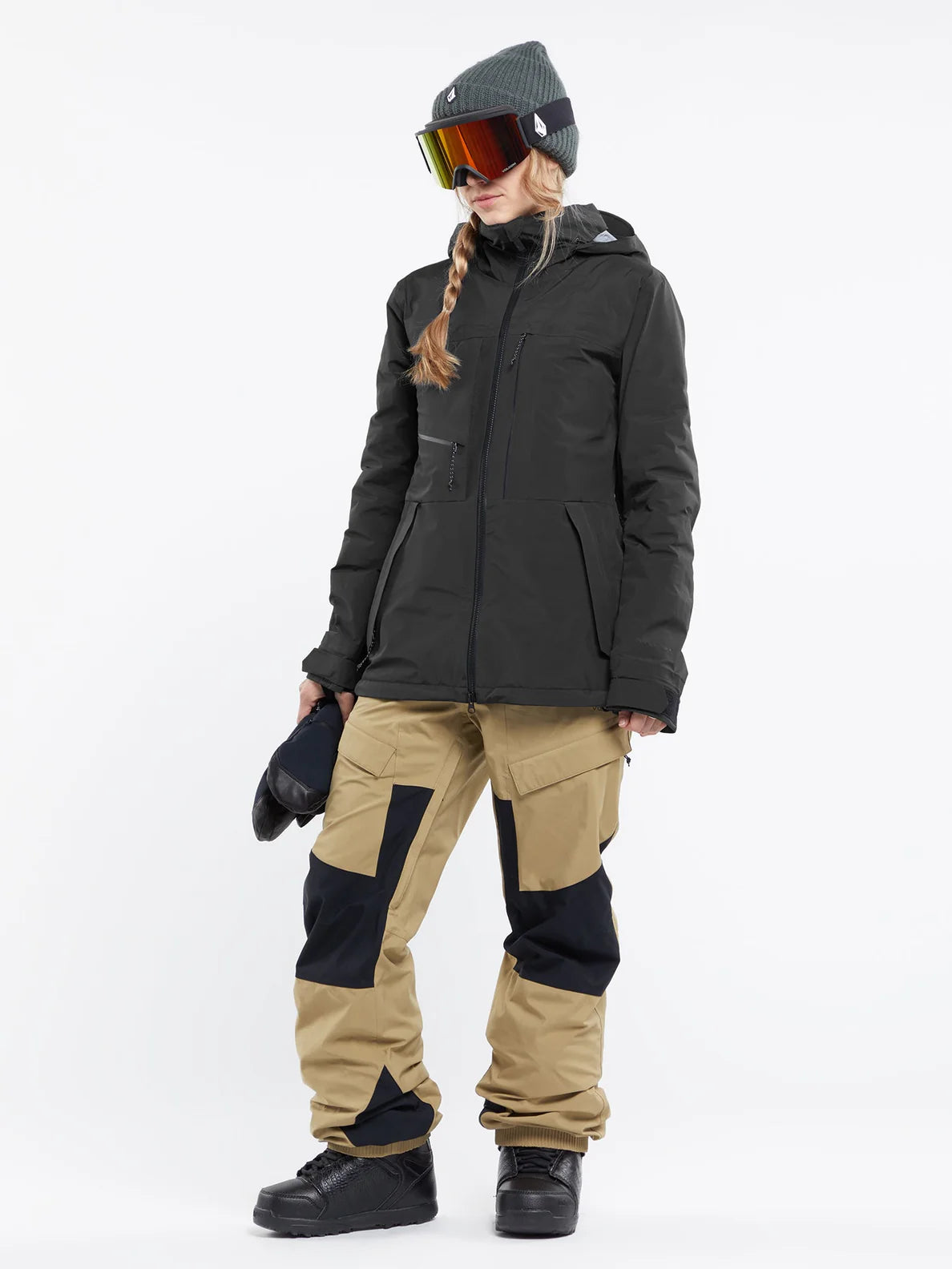 Volcom V.Co AT Stretch GoreTex Women's Snowboard Pants - Dark Khaki | Collection_Zalando | Gore-Tex Snowboard | Snowboard Shop | Volcom Shop | Women's snowboard pants | surfdevils.com