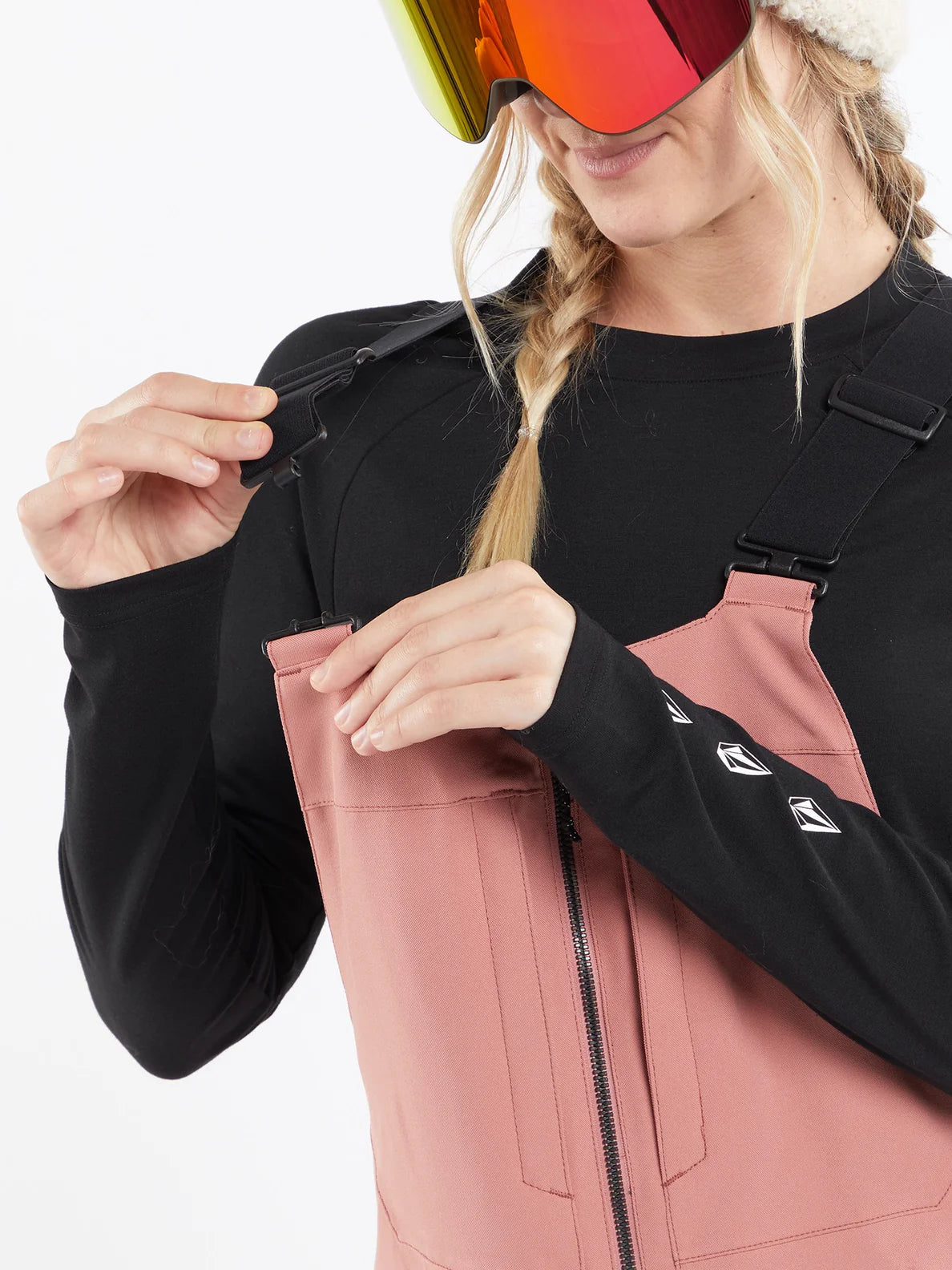 Babador de snowboard feminino Volcom Swift Bib - Earth Pink | Collection_Zalando | Snowboard Shop | Volcom Shop | Women's snowboard pants | surfdevils.com