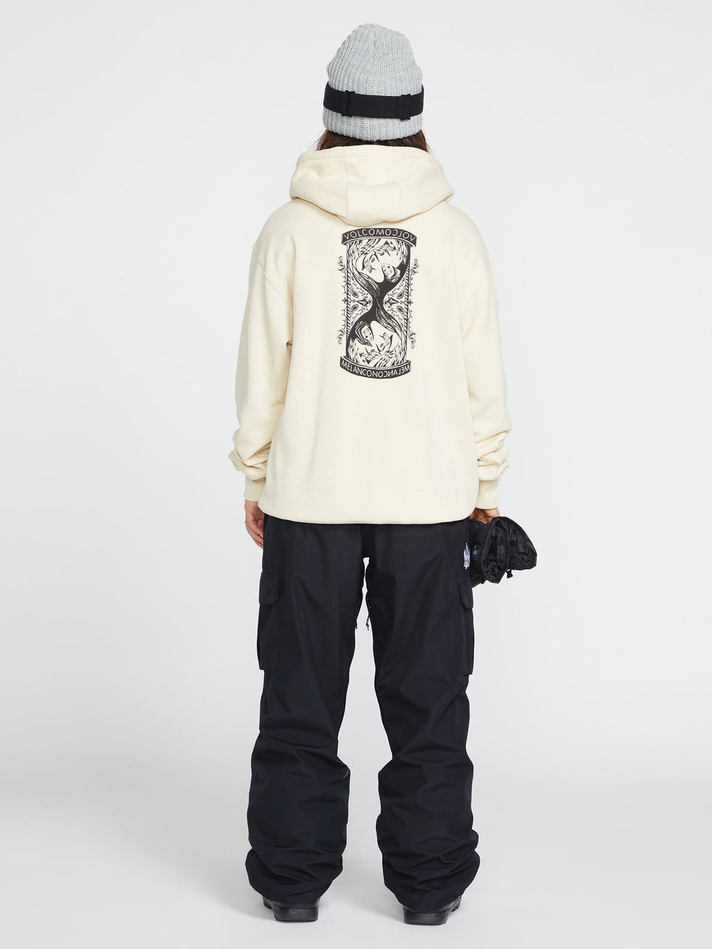 Felpa da neve da donna Volcom Melancon con cappuccio - bianco sporco