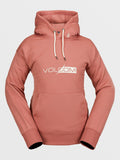 Felpa tecnica da ragazza Volcom Core Hydro con cappuccio | Terra rosa