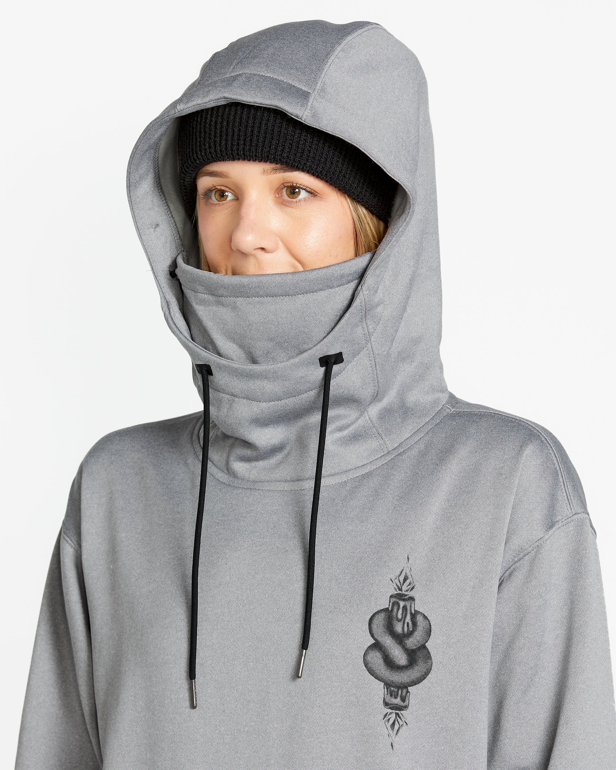 Sudadera Tecnica con capucha Mujer Volcom Riding Hydro Heather Grey