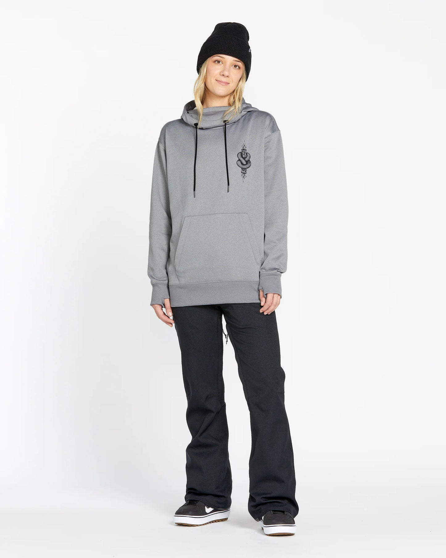 Sudadera Técnica con capucha Mujer Volcom Riding Hydro - Heather Grey