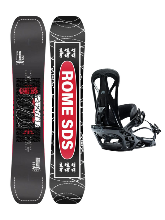 Pack snowboard: Rome Agent 158 Wide + Rome United L/XL