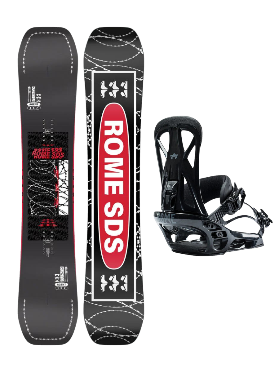 Pack snowboard : Rome Agent 158 ​​​​Wide + Rome United L/XL