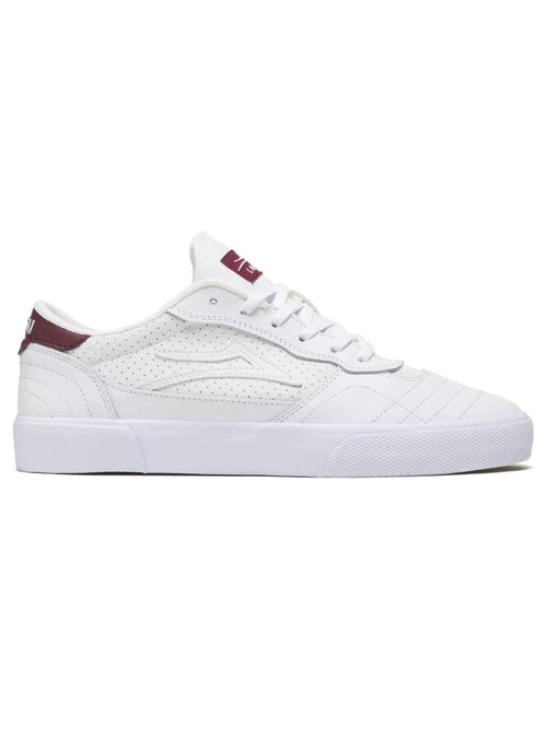 Lakai Cambridge White/Burgundy Leather Sneakers