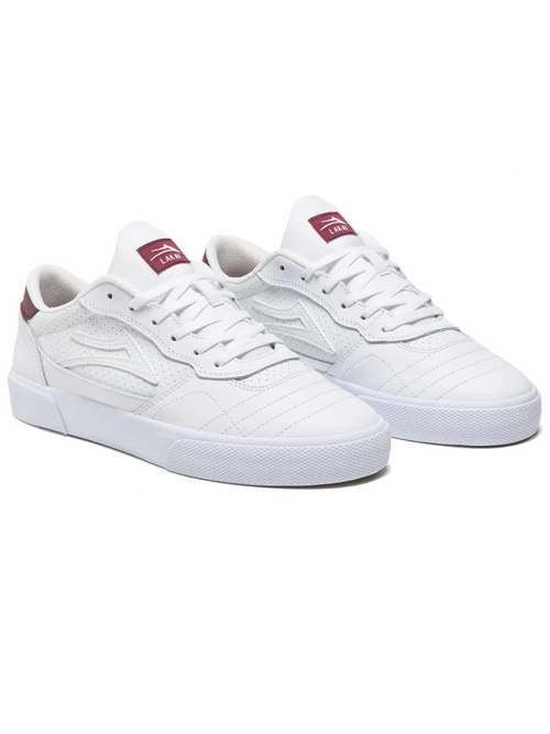 Lakai Cambridge White/Burgundy Leather Sneakers
