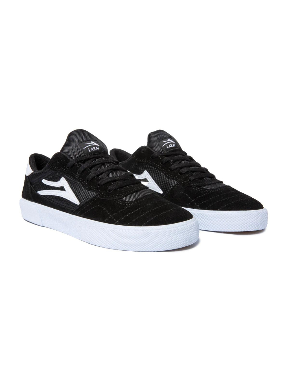 Scarpe da ginnastica Lakai Cambridge in pelle scamosciata nera/bianca