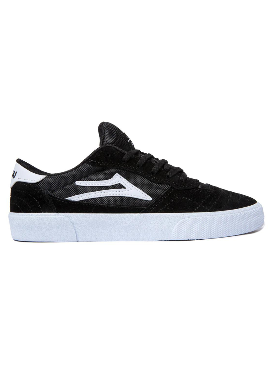 Scarpe da ginnastica Lakai Cambridge in pelle scamosciata nera/bianca